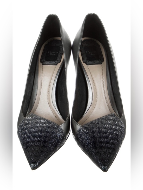 Dior Shoes - Dior Black Pointed Toe Mixed-Texture Pumps